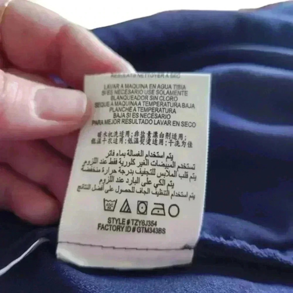 BG BCBGeneration Dress Mini Navy  Floral Print Lace Cap Sleeves Women's size 6 - Picture 10 of 15